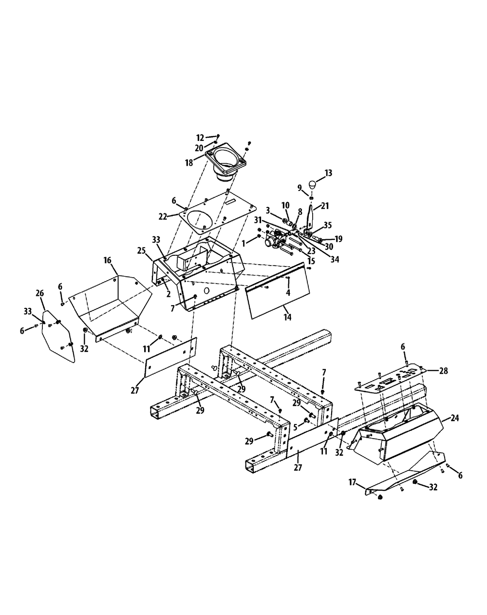 Control Group Diagram and Parts List for S6031-KW 53DI8DU6050-31HP Cub Cadet Lawn Tractor